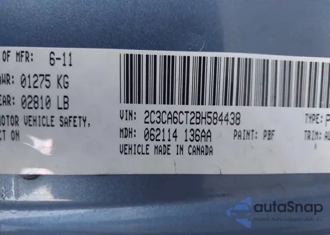 2011 Chrysler 300C from USA, damaged, VIN 2C3CA6CT2BH584438